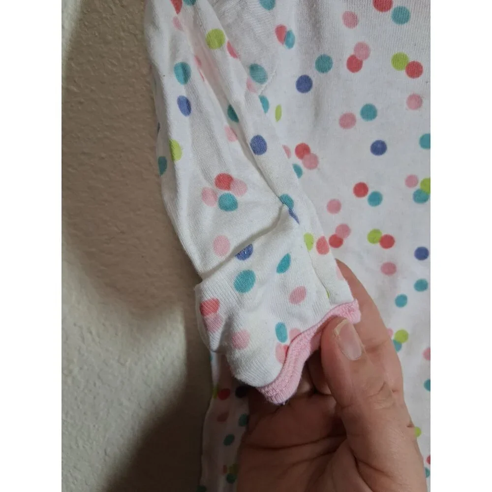 Gerber Cotton Sleep Sack Plka Dots Infant Baby Girls 0-6 Months